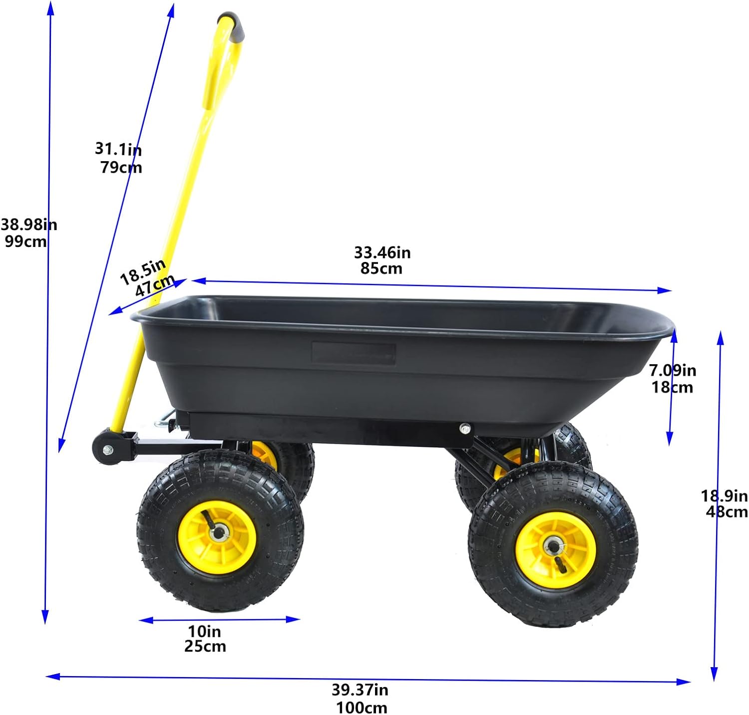 Garden Cart Outdoor Utility Wagon with Solid Wheels Beach Wagon,All Te