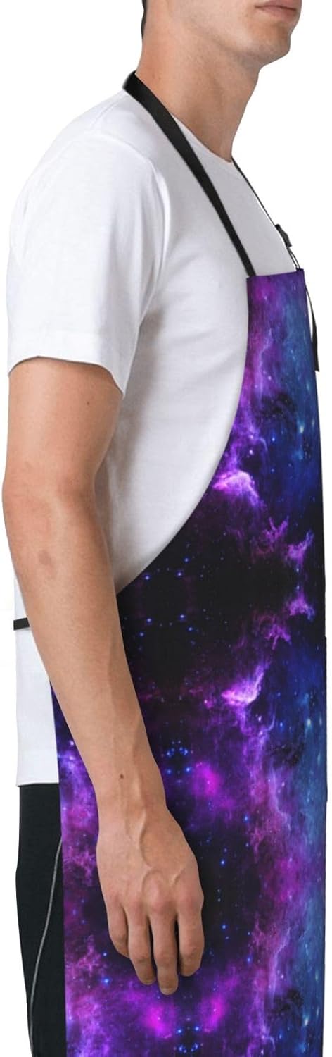Universe Galaxy Star Space Print 28x33 In Adult Kitchen Apron with Poc