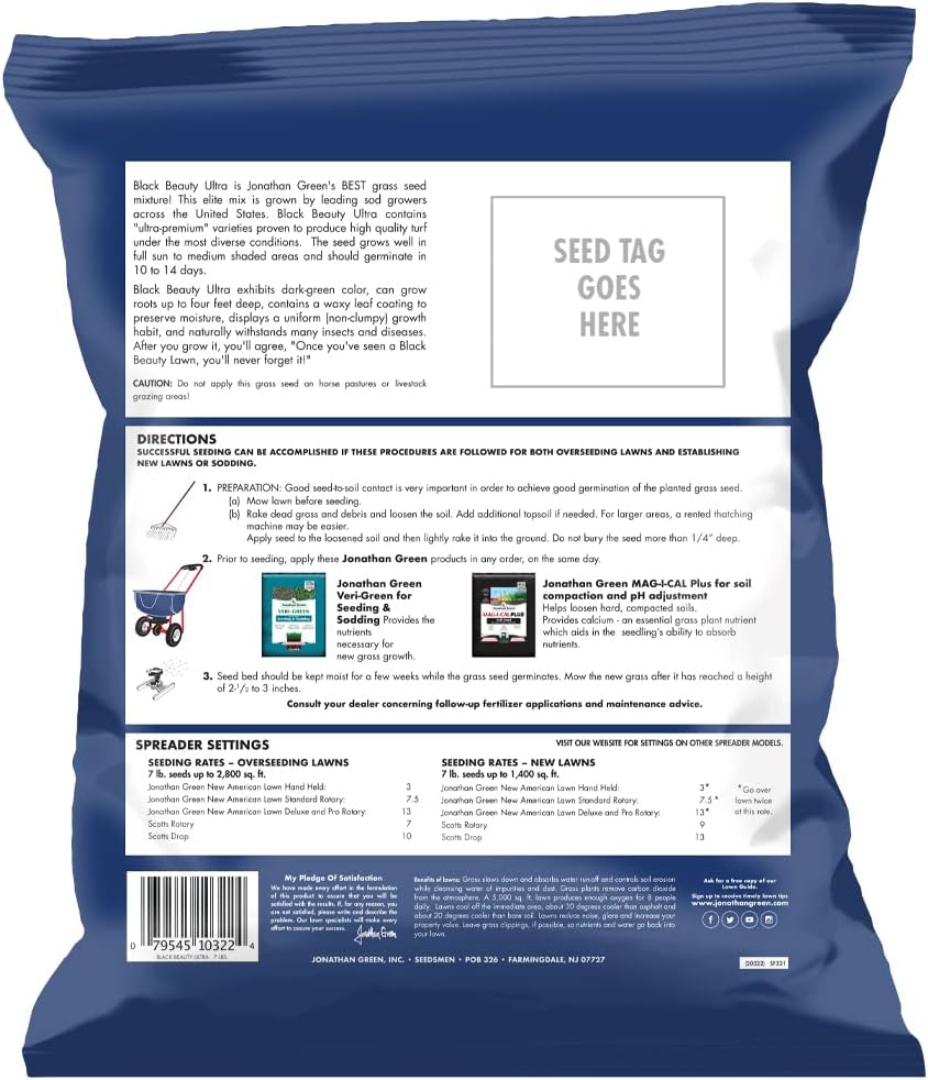 Jonathan Green (10322) Black Beauty Ultra Grass Seed - Cool Season Law