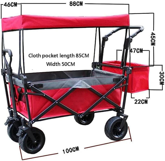 Handcart, Foldable Trolley, Outdoor Cart with Adjustable Telescoping B