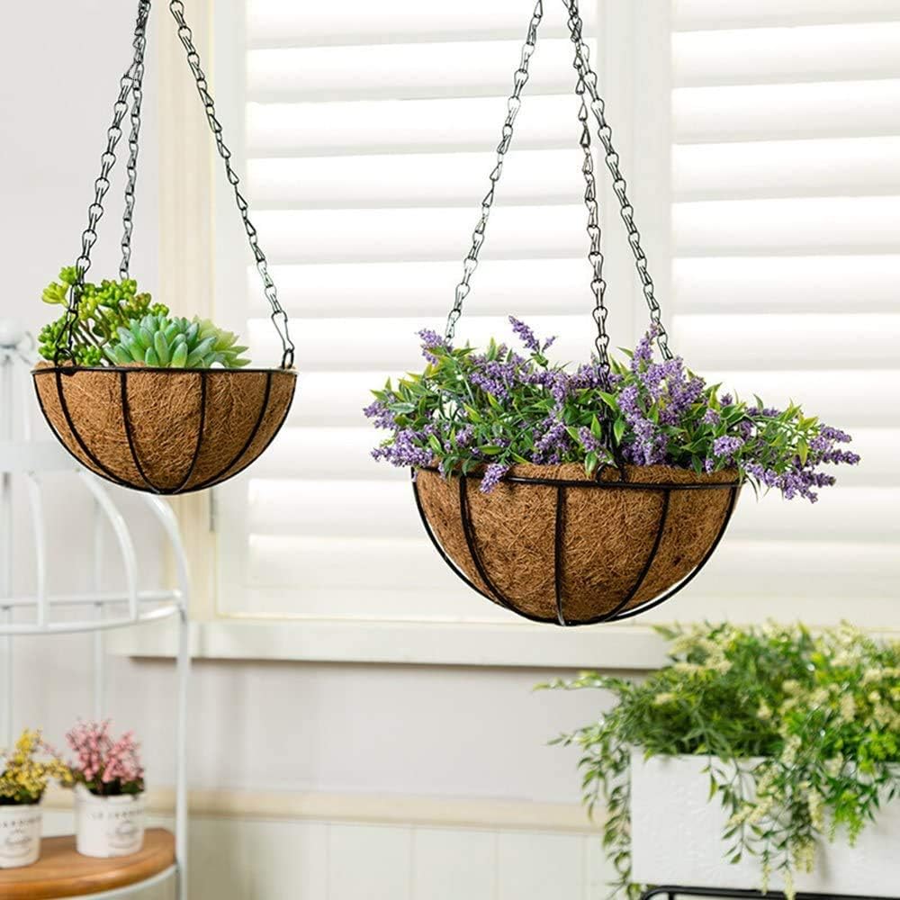 4pcs 18 inch Black Hanging Basket Chain with Hooks Flower Plant Pot Replacement Chain Hanger for Bird Feeders,Planters,Lanterns and Ornaments