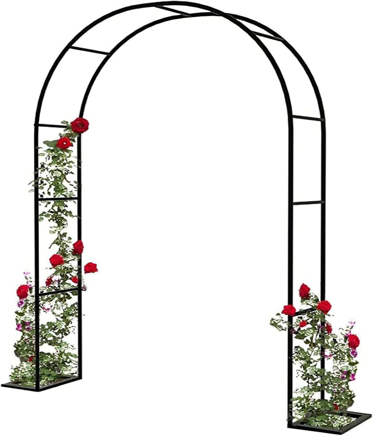 Heavy Duty Metal Garden Arch Trellis for Climbing Plants, Vines, Flowers & Vegetables - Perfect Outdoor Wedding Decoration for Lawn, Patio, Gazebo & Garden Parties