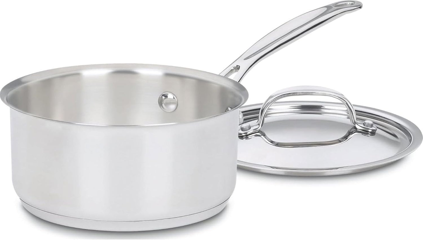 Cuisinart 1.5 Quart Sauce Pan with Cover, Stainless Steel Pot with Lid
