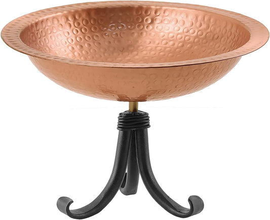 Achla Designs 201-4016 Hammered Solid Tripod Stand Birdbath, Satin Cop