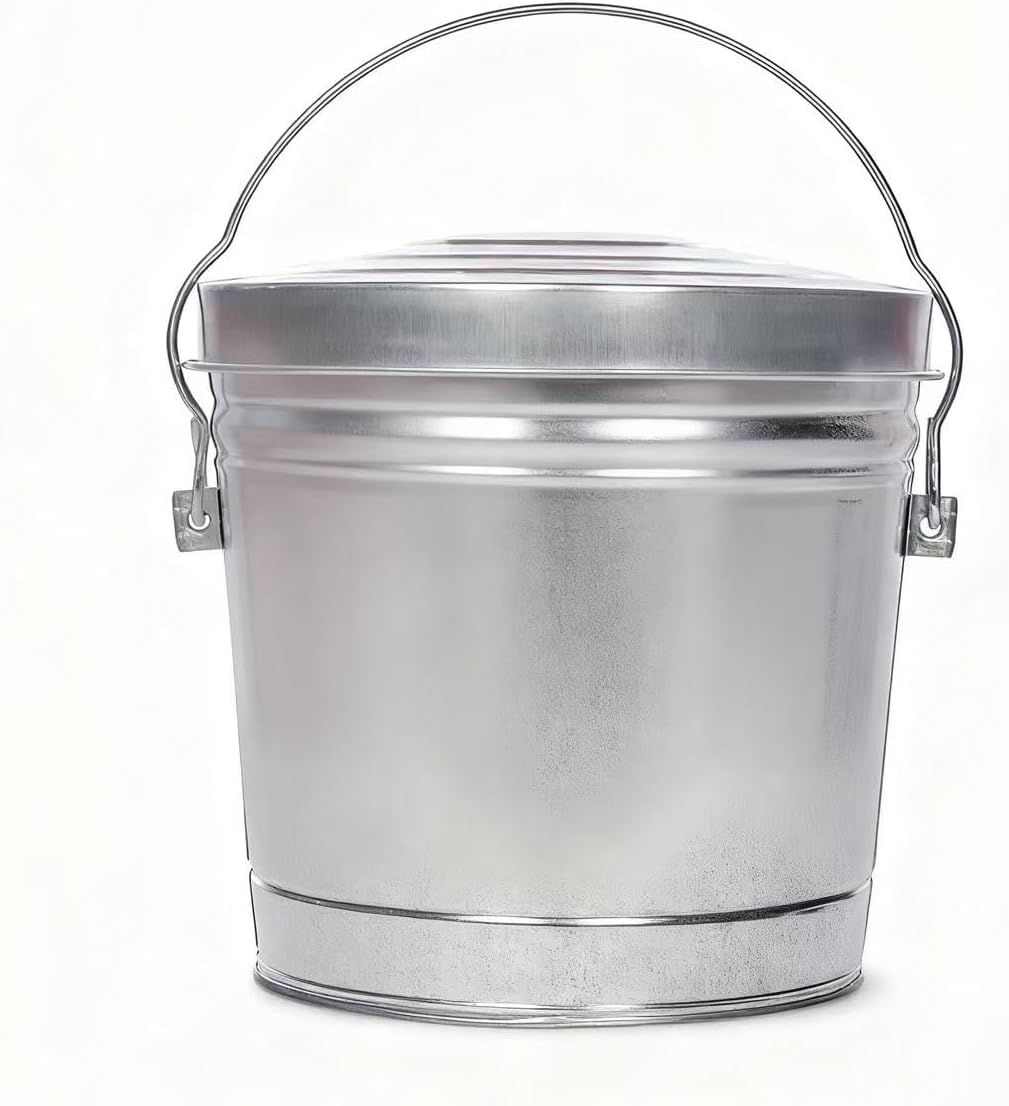 6-Gallon Galvanized Steel Storage Can with Locking Lid, Airtight Food 