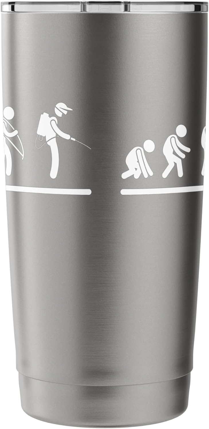 Pest Control Evolution Men Funny Exterminator Stainless Steel Insulated Tumbler