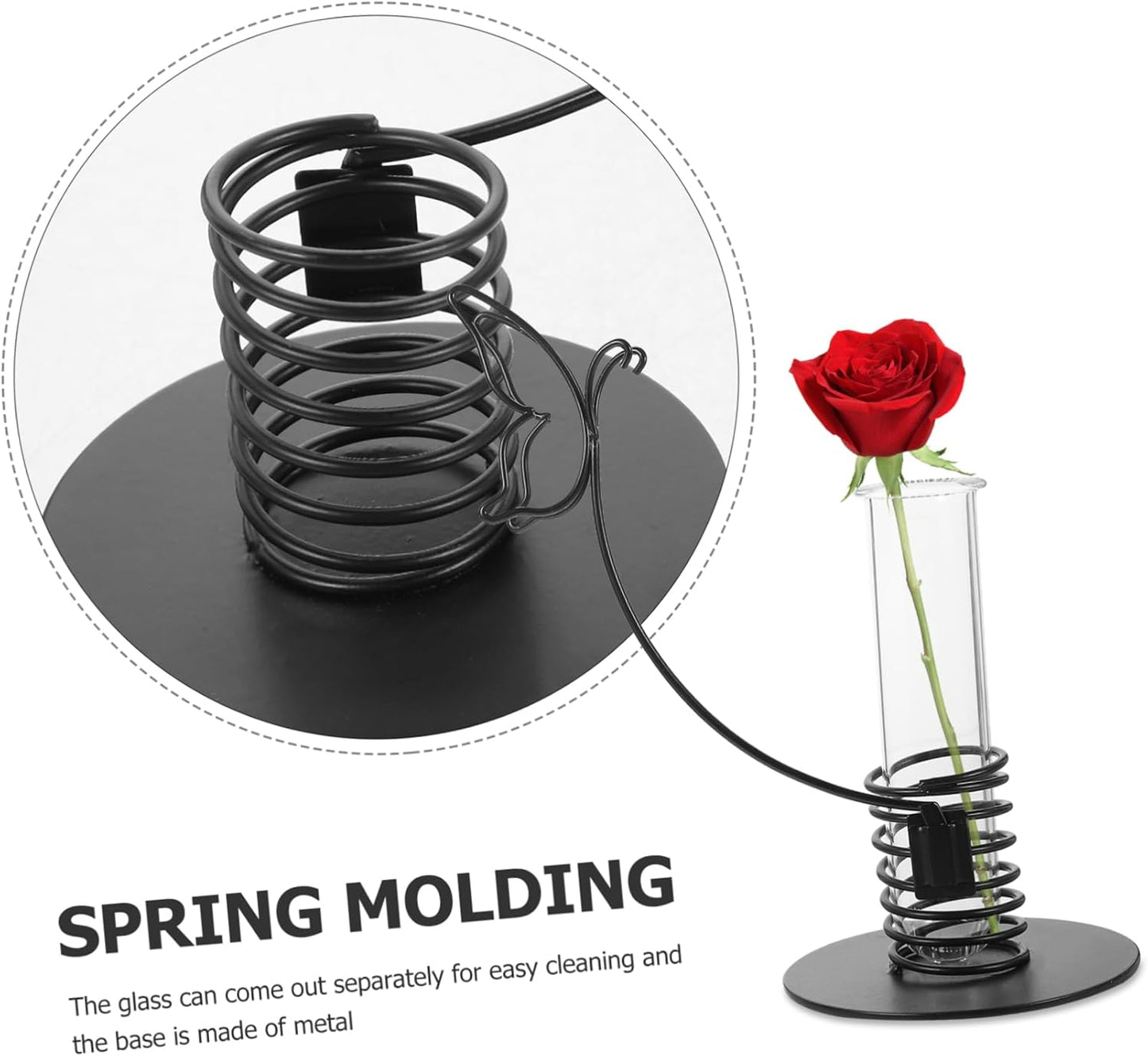 PRETYZOOM Nordic Style Glass Tube Planter with Iron Frame Elegant Hydr