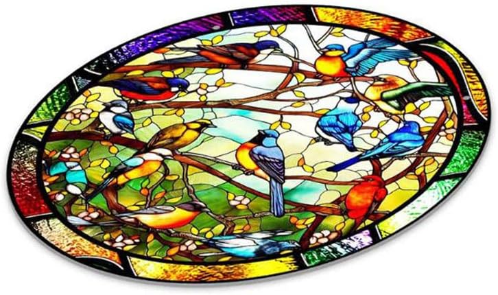 11.8'' Birds Acrylic Window Hangings, Stained Panel Colorful Indoor Outdoor Home Garden Ornaments (Bird Concert)