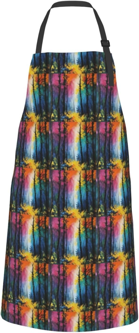 YANYU Tree Art Print 28x33 In Kitchen Apron Stylish Chef Apron with Po