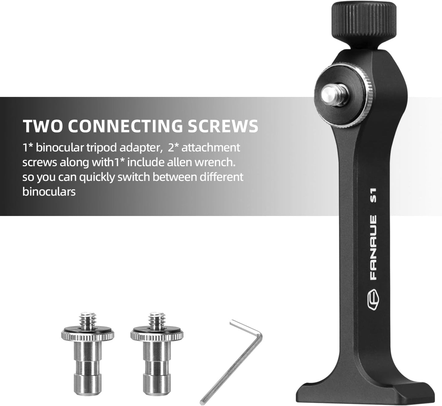 Fanaue Binocular Tripod Adapter, Binocular Mount 1/4 Inch Threading Mo