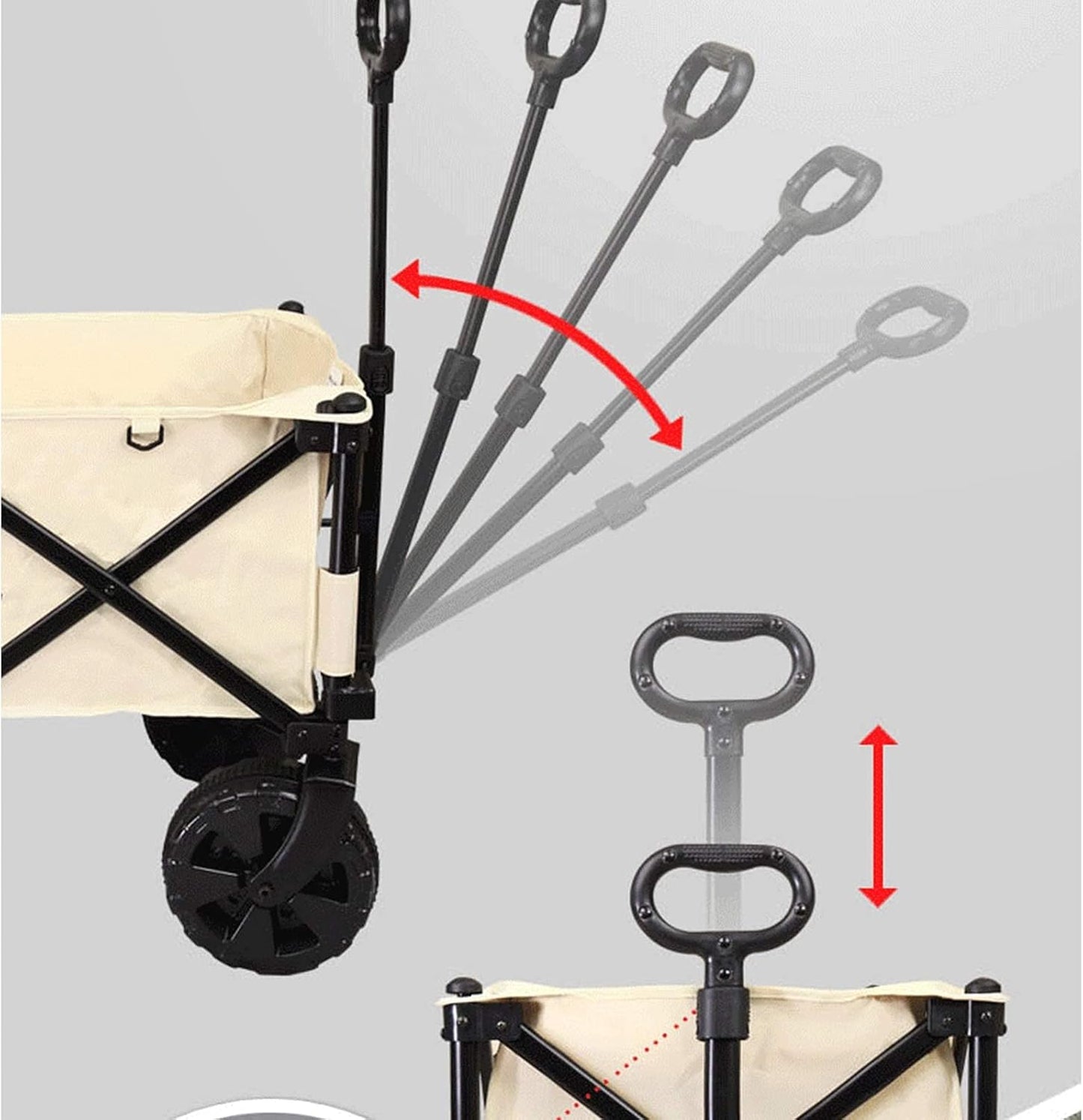 Garden Cart Outdoor Camping Small Cart Four-Wheeled Trolley Folding Po