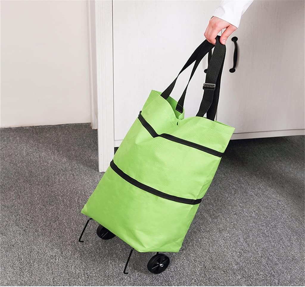 JSEIAJB Folding Shopping Pull Cart Trolley Bag with Wheels Foldable Sh