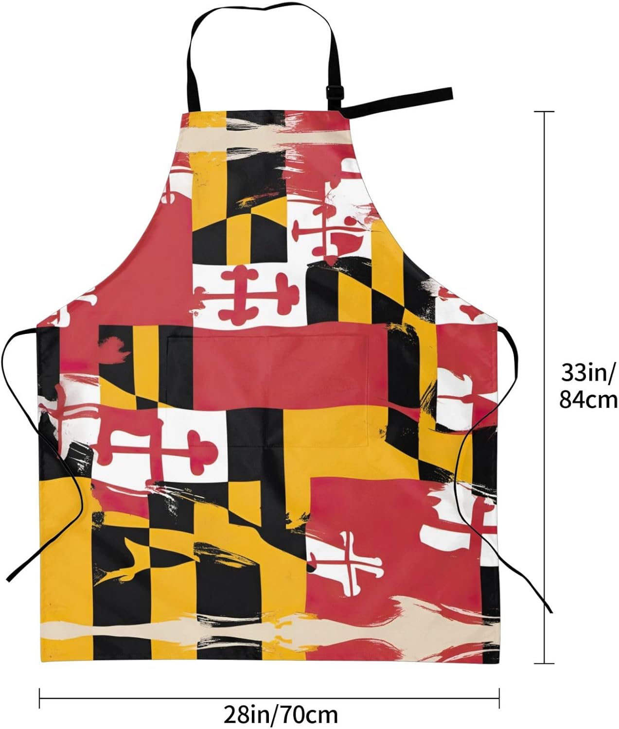 maryland flag Print 28x33 In Adult Kitchen Apron with Pockets Versatil
