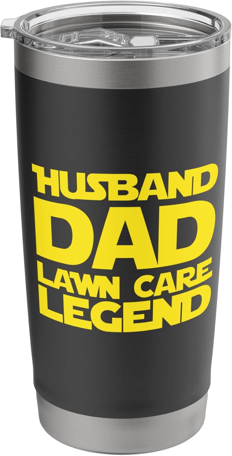 Fathers Day Birthday Mowing - Husband Dad Lawn Care Legend Stainless Steel Insulated Tumbler