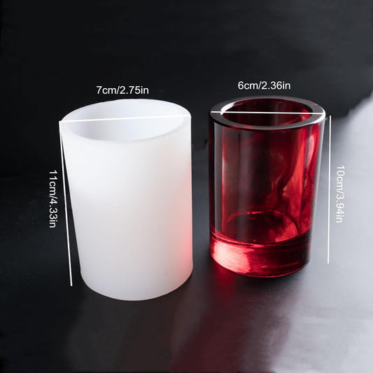 Round Pen Holder Concrete Flower Pot Silicone Mold Succulent Planter Cement Clay Mold Vase Plaster Candle Jar Mould