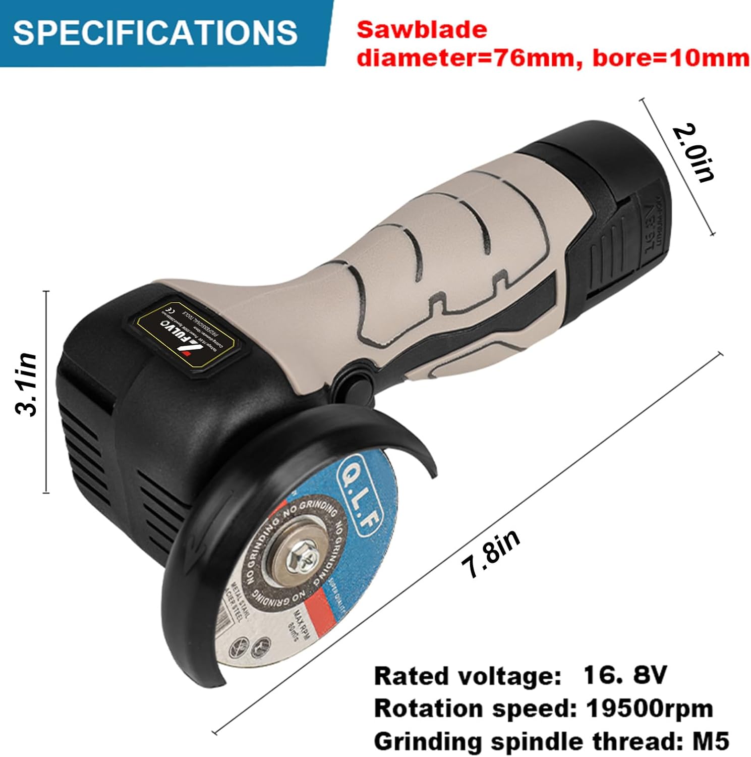 Cordless Brush Angle Grinder Kit, 19500rpm Mini Electric Angle Grindin