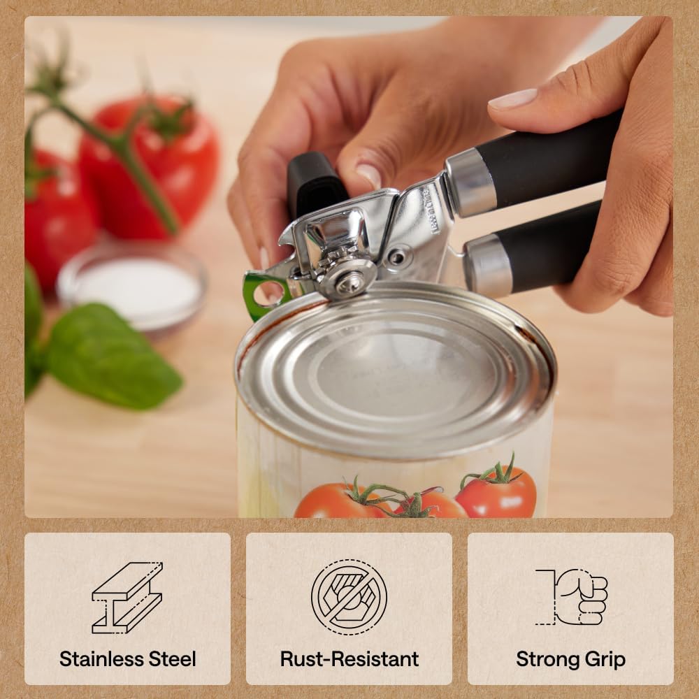 GORILLA GRIP Heavy Duty Stainless Steel Smooth Edge Manual Can Opener 