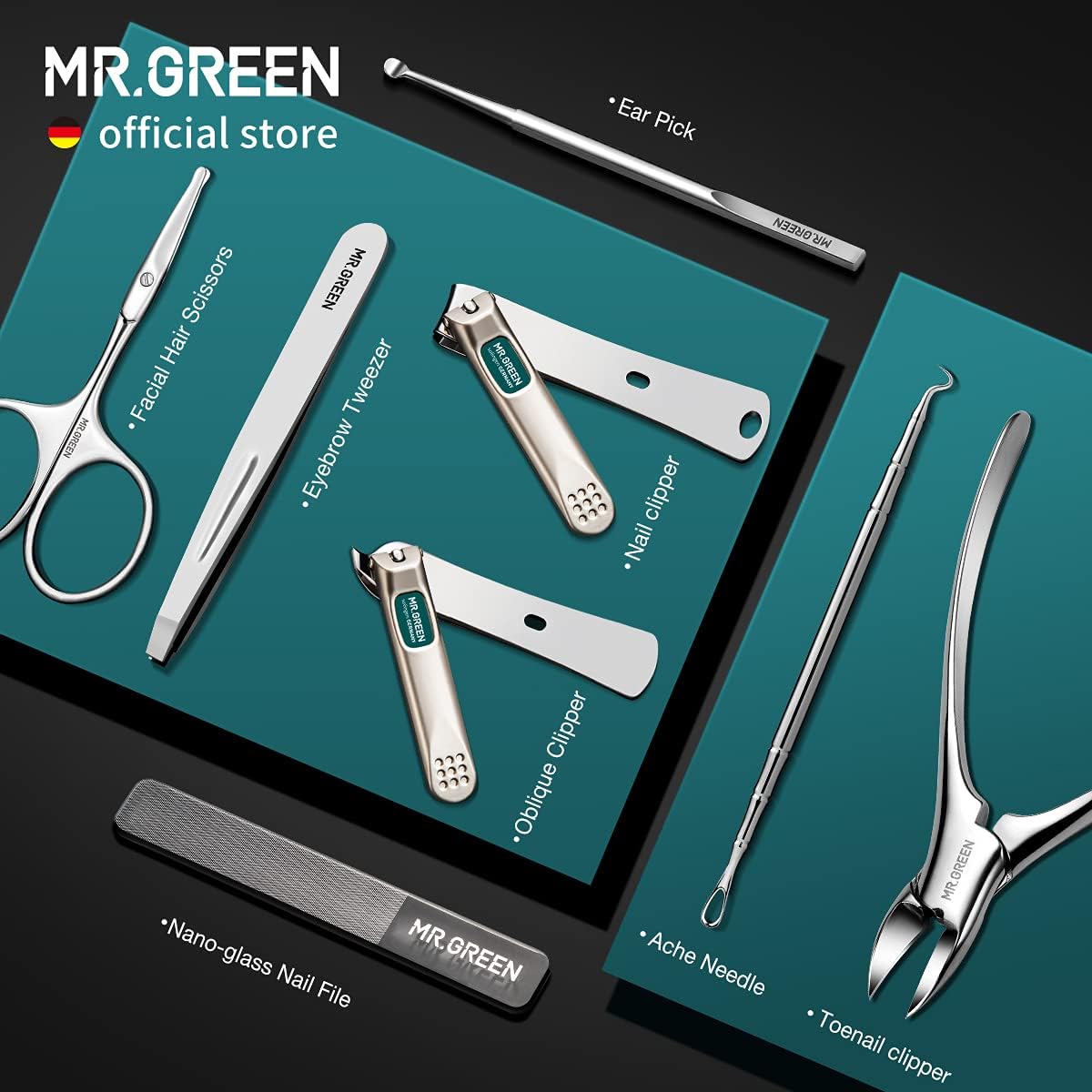 MR.GREEN Manicure Sets Pedicure Kits Stainless Steel Nail Clipper Pers