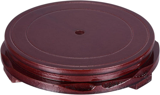 PATIKIL Planter Display Stand, 5.9 Inch Dia Round Bonsai Base Imitation Wood Style Home Decor Display for Table Lamp Teapot Base