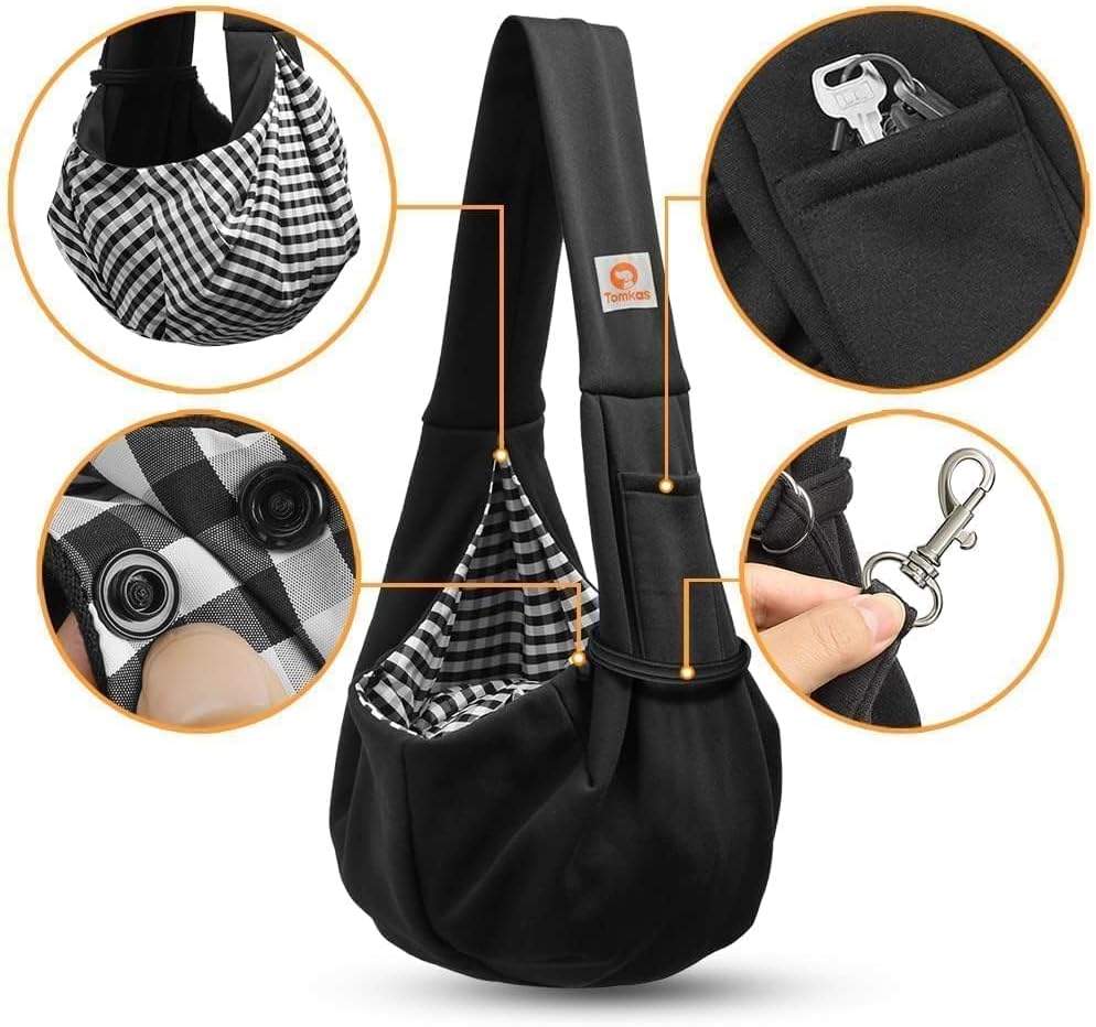 Tomkas Small Dog Sling Carrier - Classic Pocket & Classic Strap - Wrap