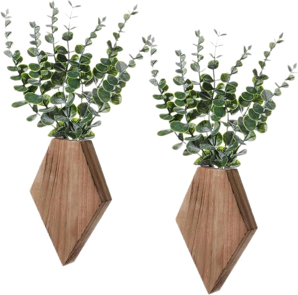 2PCS Wood Wall Planter, Farmhouse Wall Decor Wood Planters for Dried F