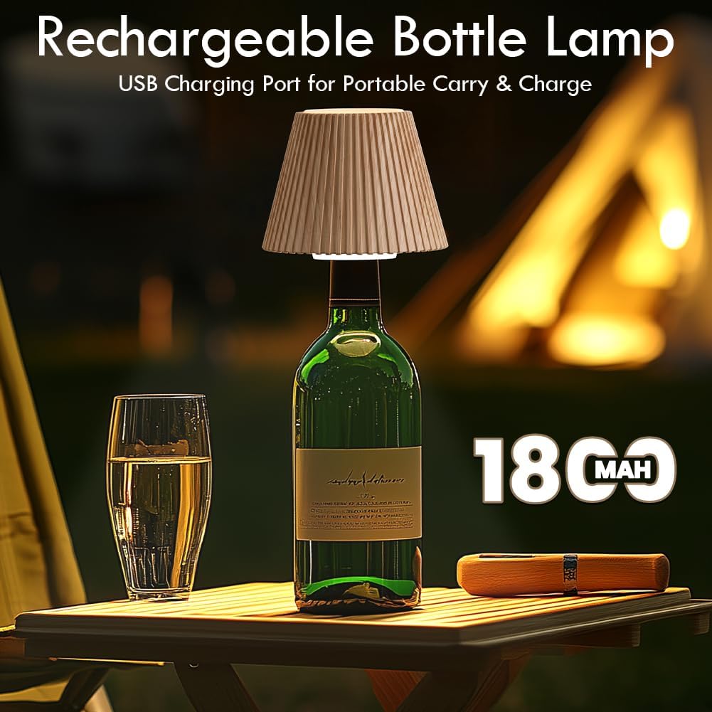 WILIT Wireless Bottle Lamp Shades for Table Lamps, 3 Level Brightness 