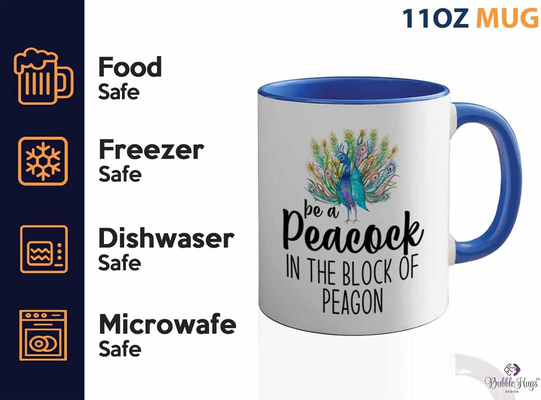 Bird Lover Two Tone Blue Edition 11oz - Peacock Block pgeons - Humming