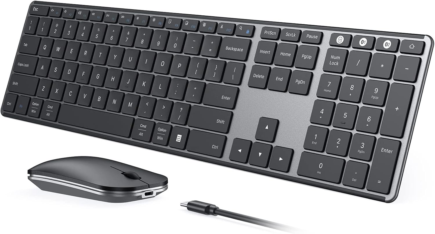 seenda Wireless Bluetooth Keyboard and Mouse Combo, SKM64-3 Rechargeab