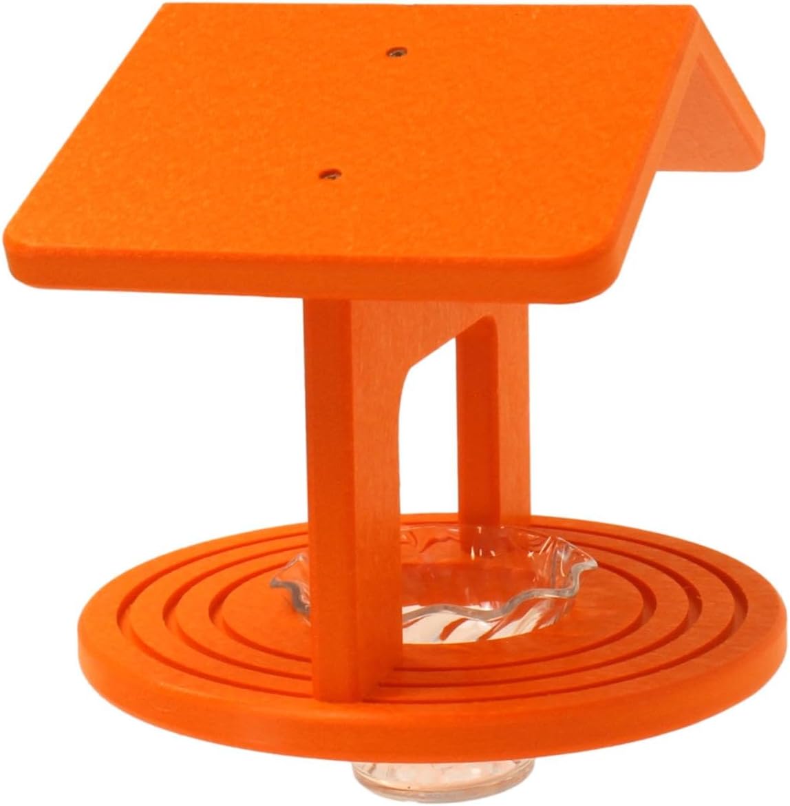 AmishToyBox.com Oriole Bird Feeder, Poly Lumber Hanging Round Oriole Jelly and Orange Feeder with Grooves for Grip, Single Cup (Orange)