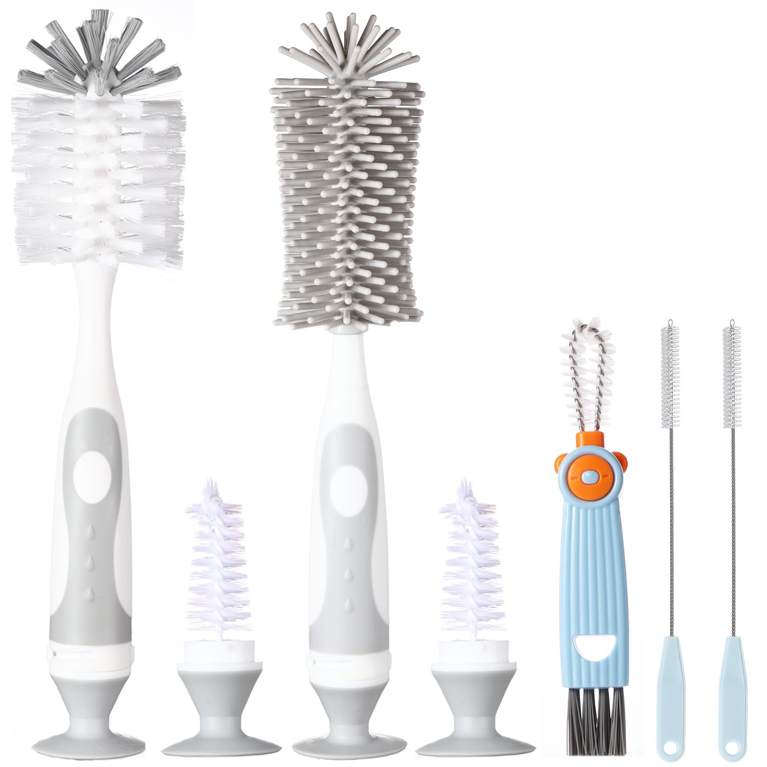 5-in-1 Baby Bottle Cleaner Set, Including Nylon & Silicone Bottle Brus