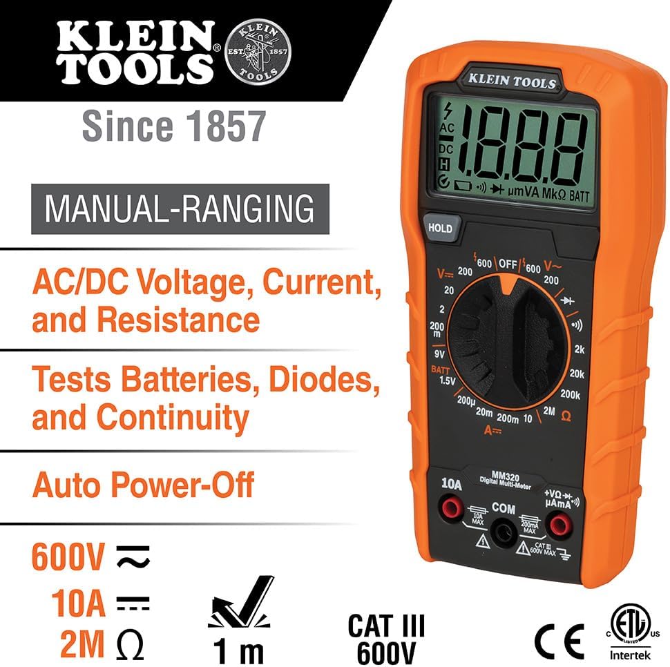 Klein Tools 69149P Electrical Test Kit with Digital Multimeter, Non-Co