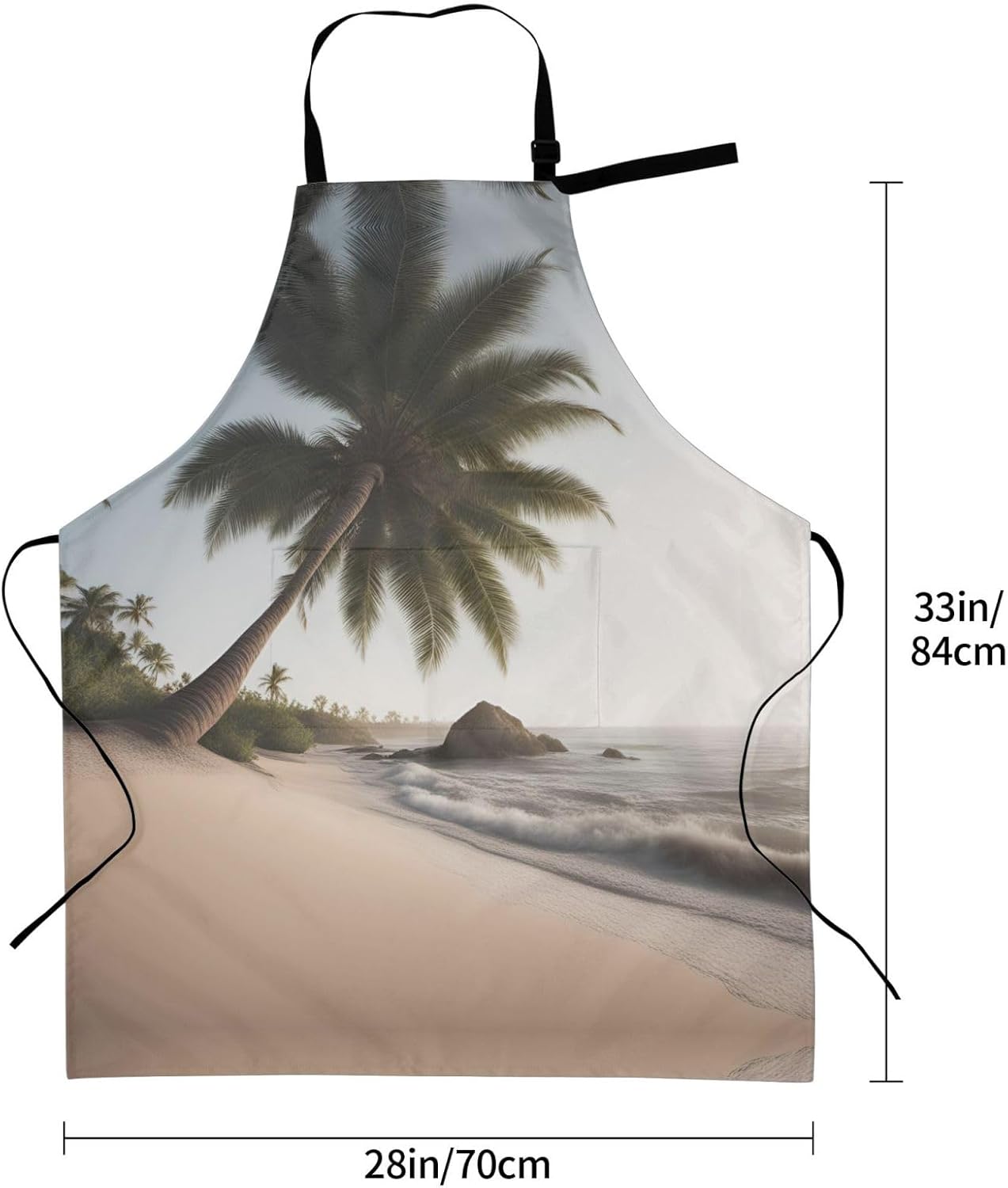 Sand Beach Palm Tree print Waterproof chef's apron with pocket apron f