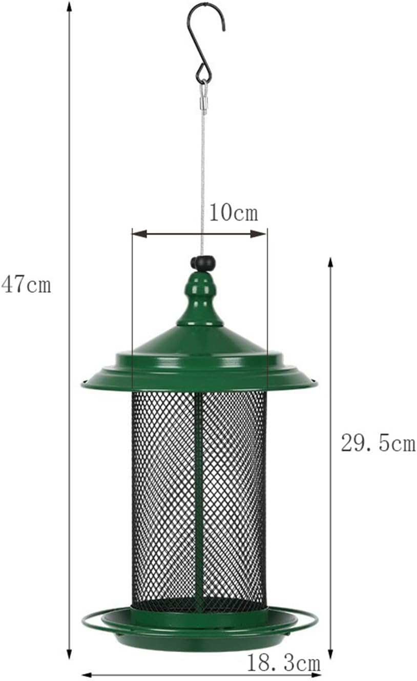 Squirrels Outdoor Bird Feeder Metal Construction Feeding Ports Weatherproof Roof Design for Finches Squirrels Bird Feeder
