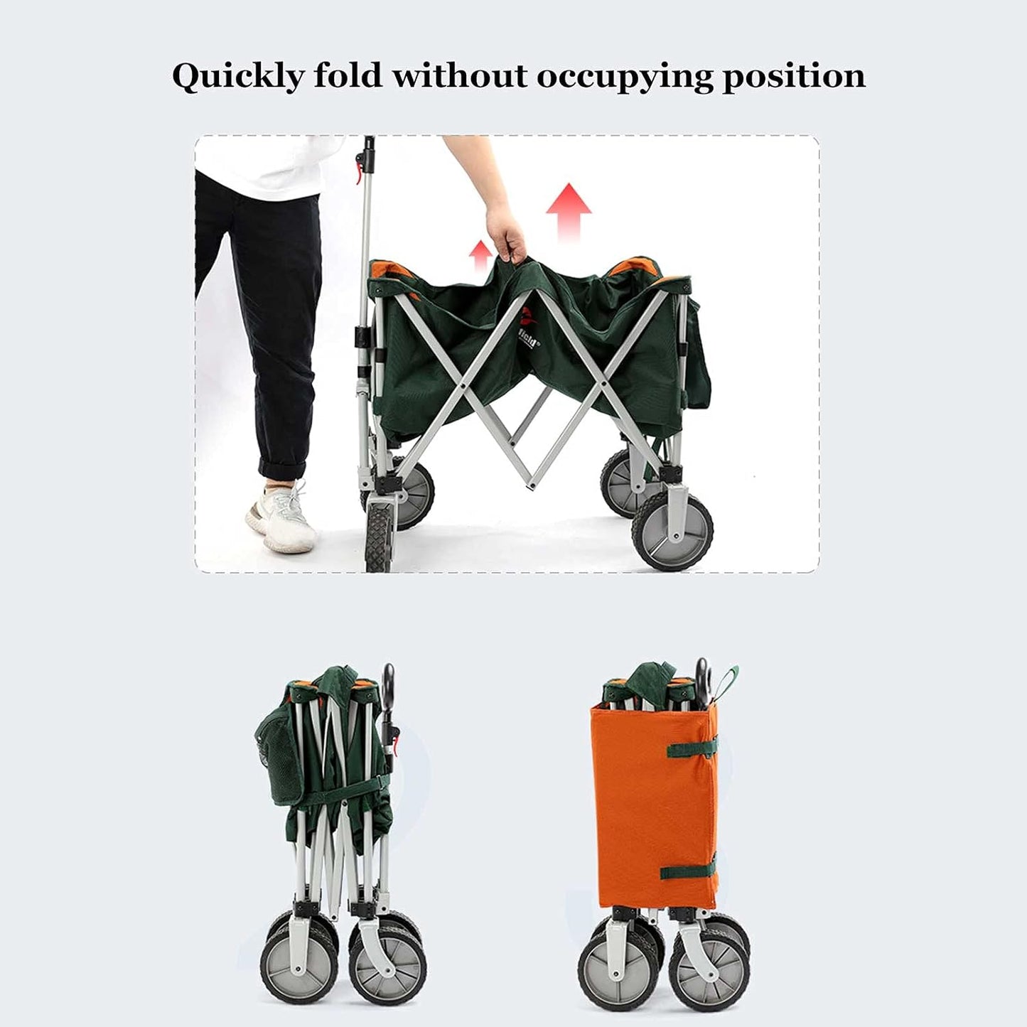 Outdoor Foldable Garden Cart Heavy-Duty Portable Foldable Wagon Cart All-Terrain lfoldable Wagon Cart Suitable for Courtyards Beaches Camping and Shopping