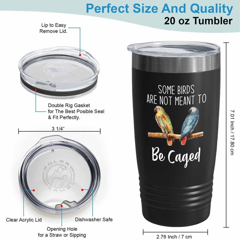 Bird Lover Black Edition Viking Tumbler 20oz - Birds to be Caged - Hum