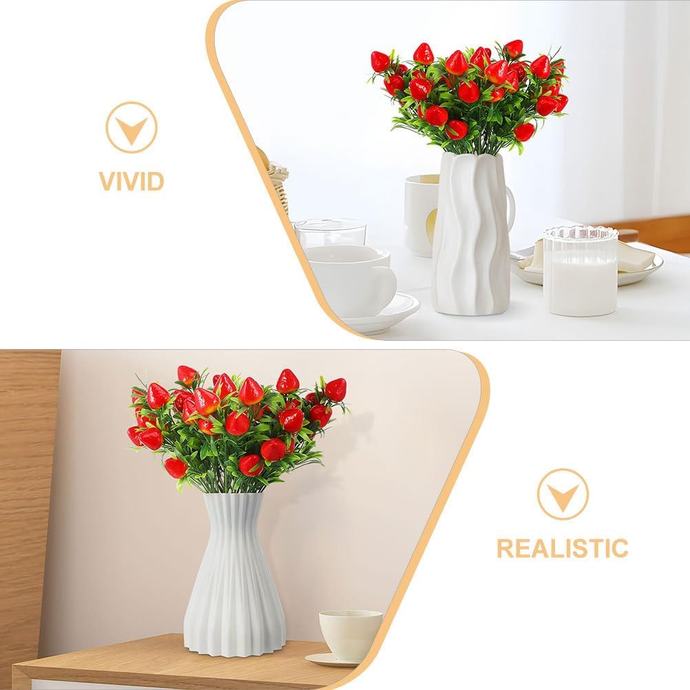 balacoo Realistic Faux Strawberry Bouquet Artificial Strawberry Plants for Home Decor Wedding Party Floral Picks Lifelike Centerpieces 10.62X8.26 Inches
