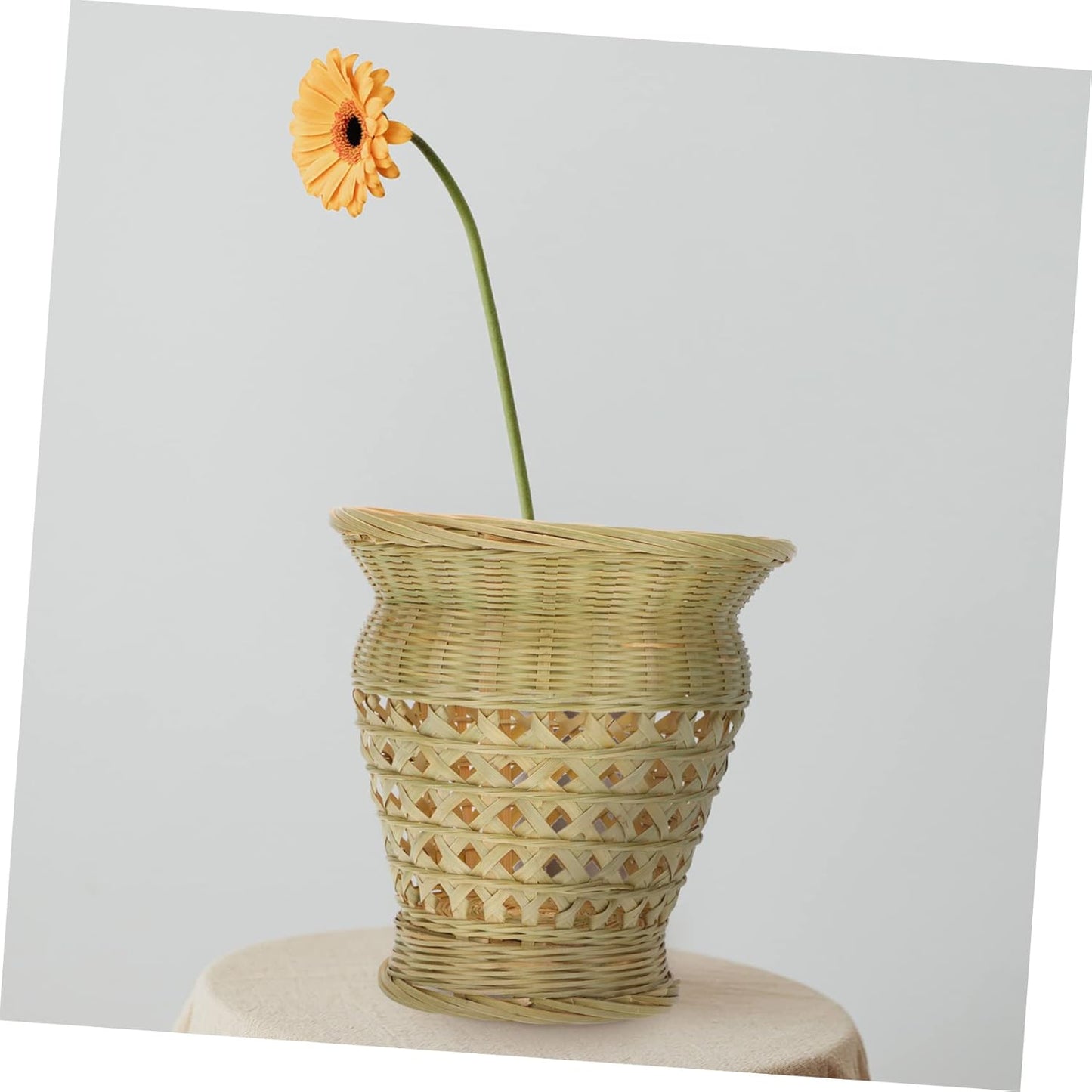 PRETYZOOM Woven Bamboo Flowerpot Natural Flowerpot for Dried Flowers C