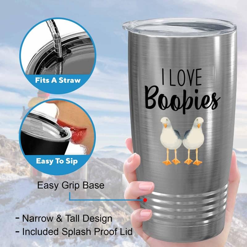 Bird Lover Silver Edition Viking Tumbler 20oz - Love Boobies - Humming