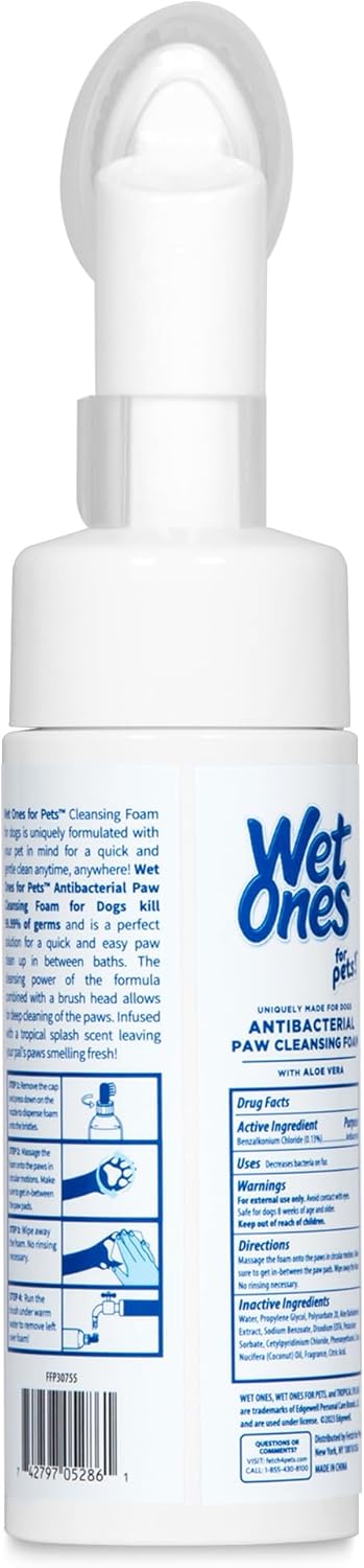 Wet Ones for Pets Antibacterial Dog Paw Cleaner with Built-in Scrubber
