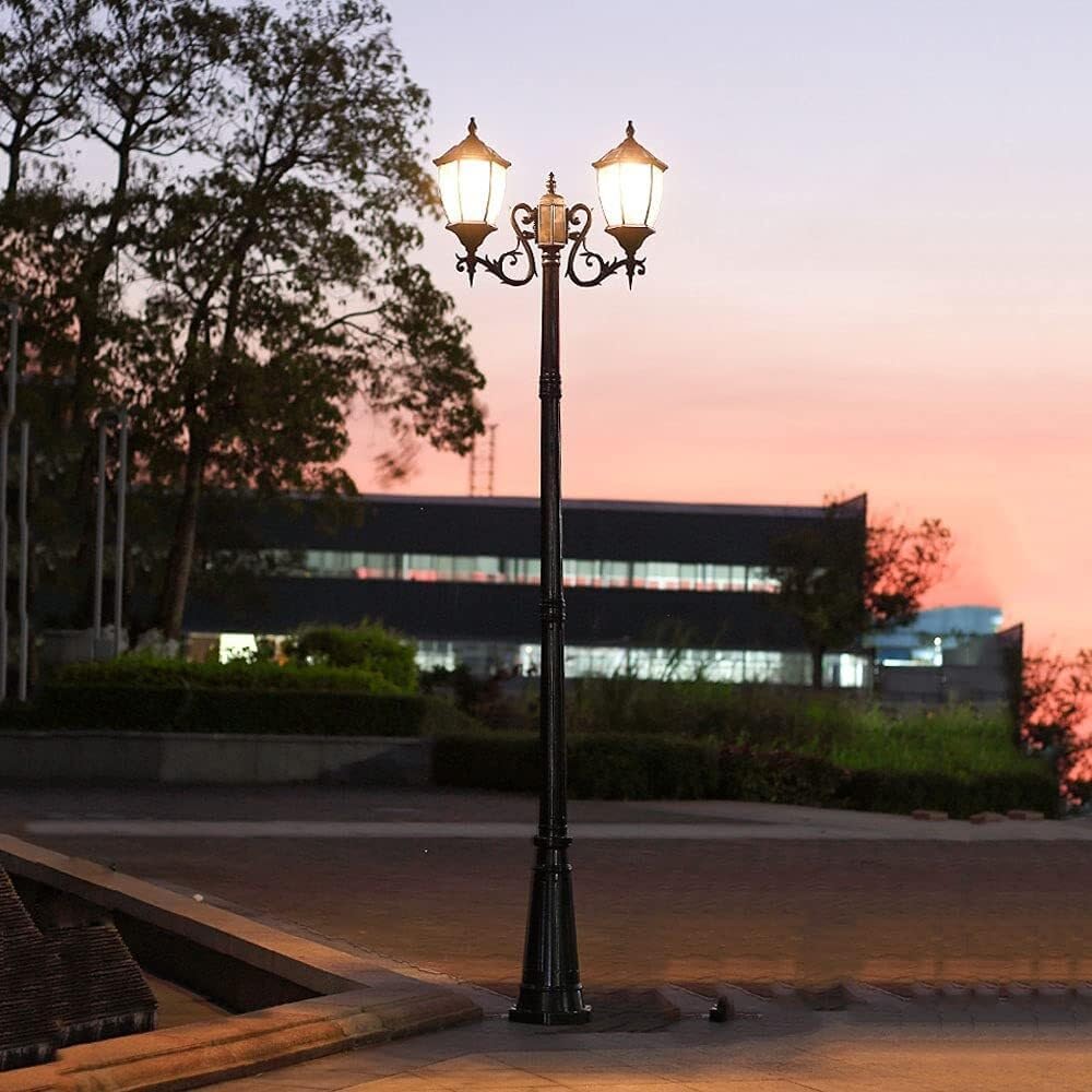 230cm Solar Outdoor Lamp Post Light, IP56 Waterproof High Pole Street Light for Villa, Park, Patio, Anti-Rust Landscape Lighting Fixture, Aisle & Road Illumination (Height 205cm)