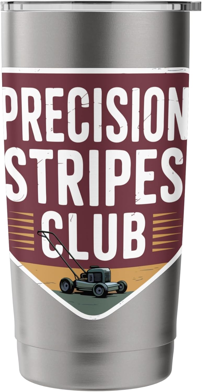 Lawn Striper Lawn Care Mowing Landscaping Precision Stripes Stainless Steel Insulated Tumbler