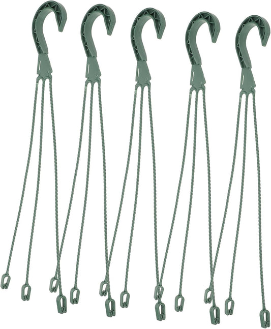 Hanging Basket Hooks 5-Pack Durable Plastic Plant Pot Hangers for Garden Balcony Indoor Outdoor Use