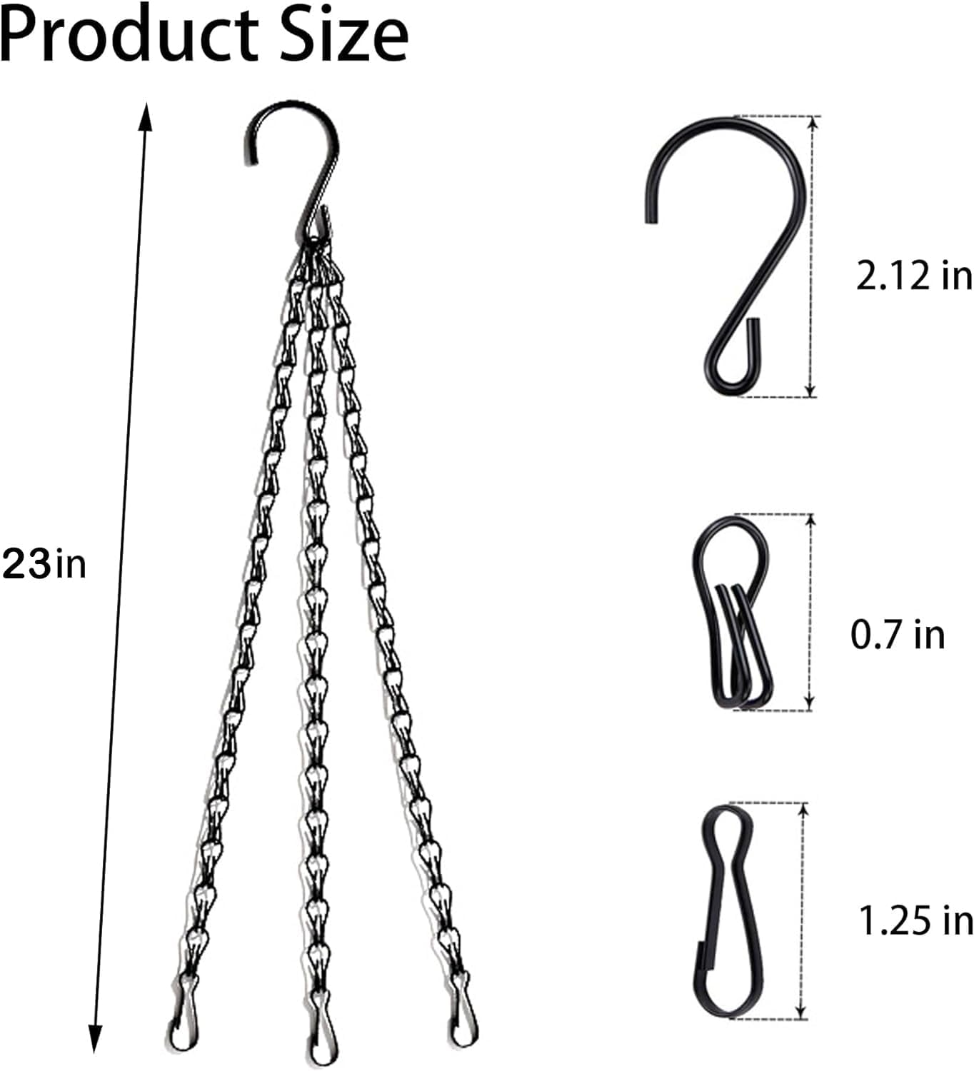 PCTC 3 Pack 23 inch Hanging Basket Chain,Hanging Plant Holder, Flower 