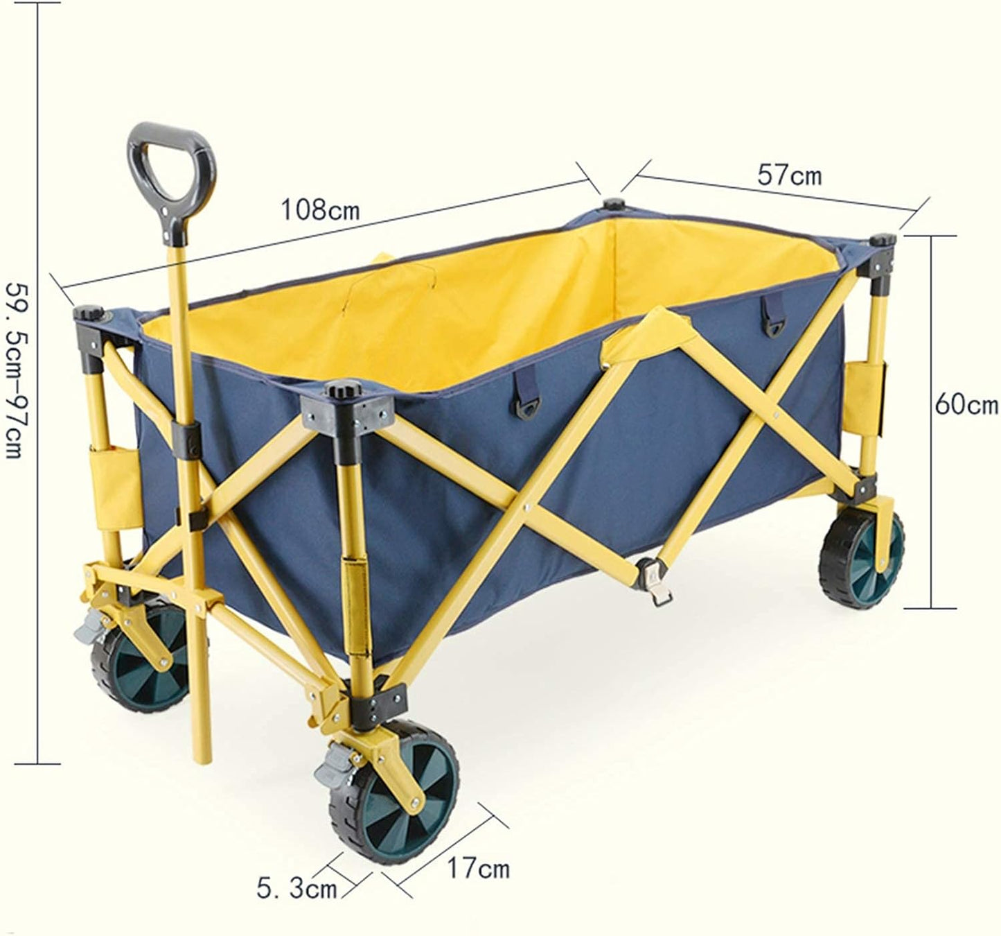 Garden Cart Outdoor Four-Wheel Trolley Camping Car Portable Folding Trolley Shopping Fishing Trolley Carts
