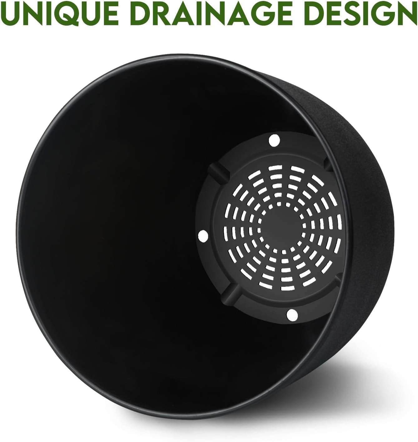 Plant Pots 8 Inch Set of 2, Flower Pots with Multi Mesh Drainage Holes