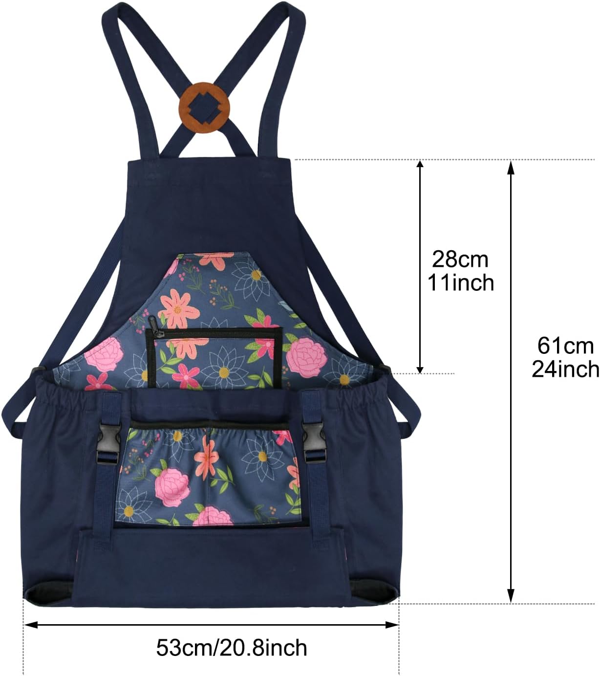Gardening Apron with Quick Release Pockets for Women and Men, Water Resistant Picking Pouch