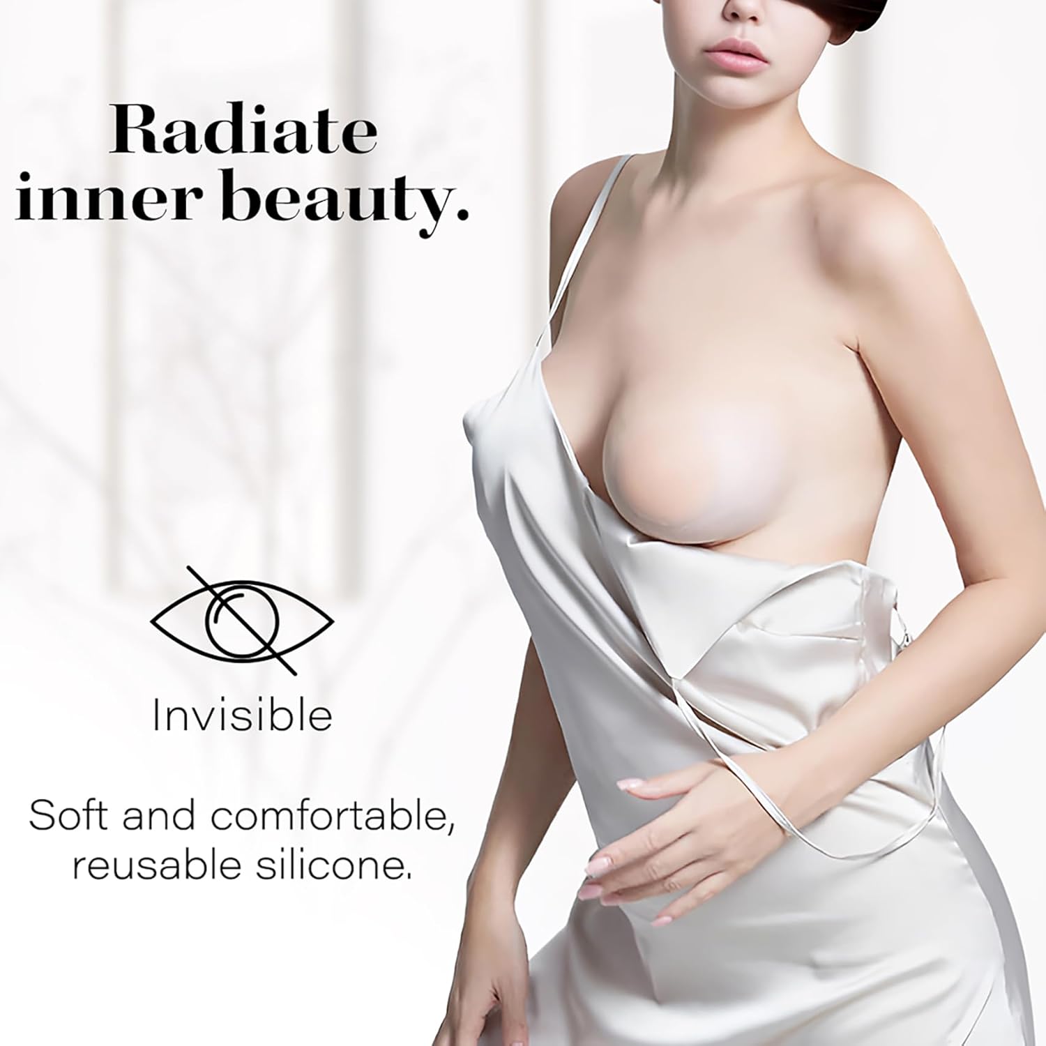 QUXIANG 4 Pairs Pasties Women Nipple Covers Reusable Adhesive Silicone