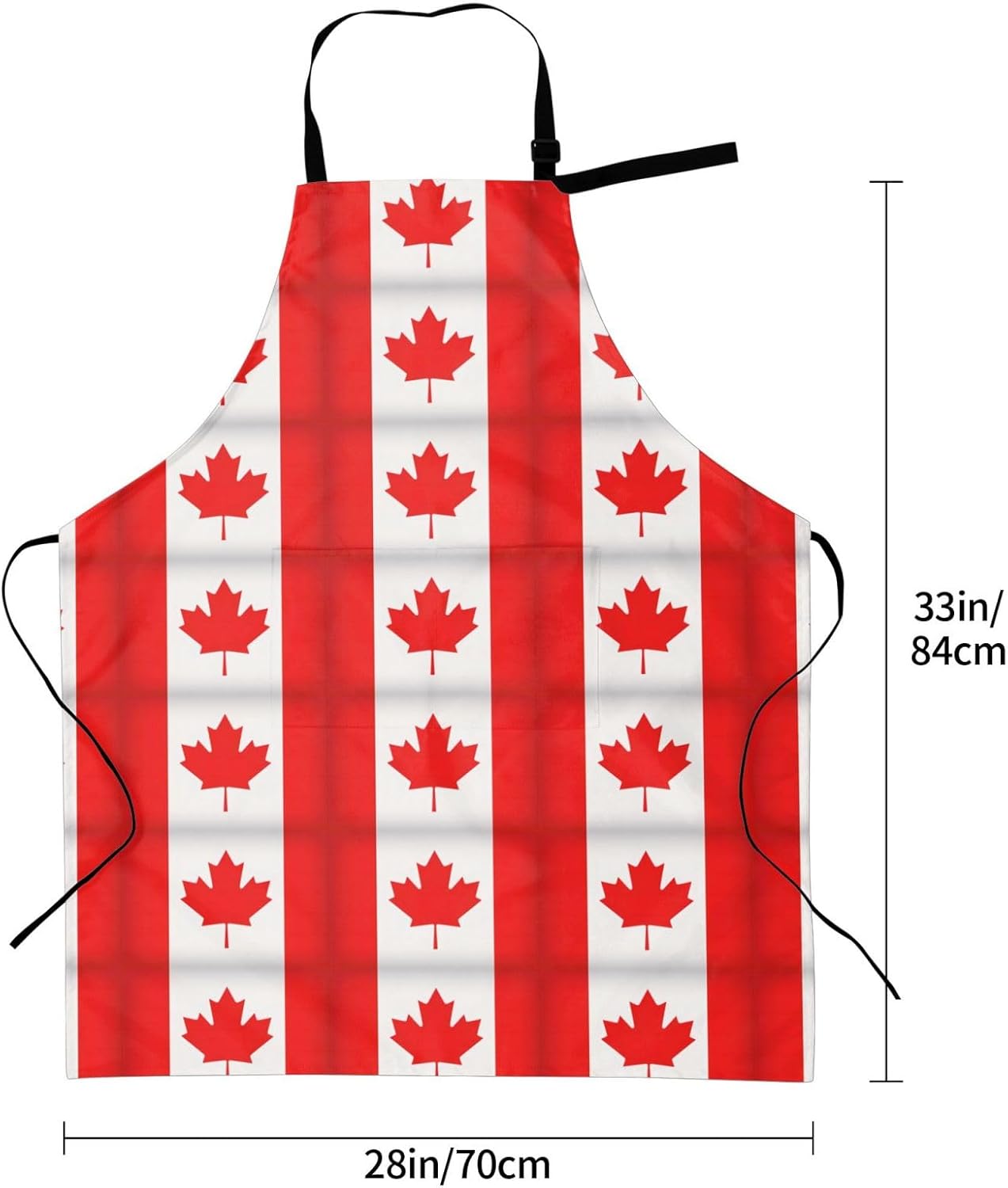 Canadian flag print Waterproof chef's apron with pocket apron for kitchen cooking baking barbecue and gardening