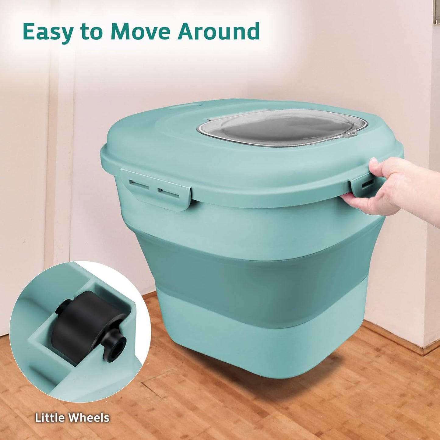 Rice Storage Bin Cereal Containers, 13-50lb Collapsible Rice Container
