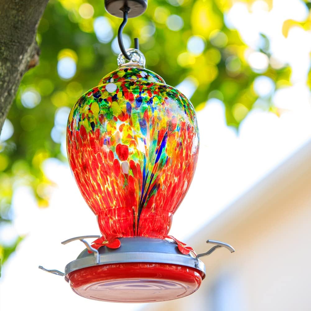 WOSIBO Hummingbird Feeder for Outdoors Patio Large 32 Ounces Colorful 